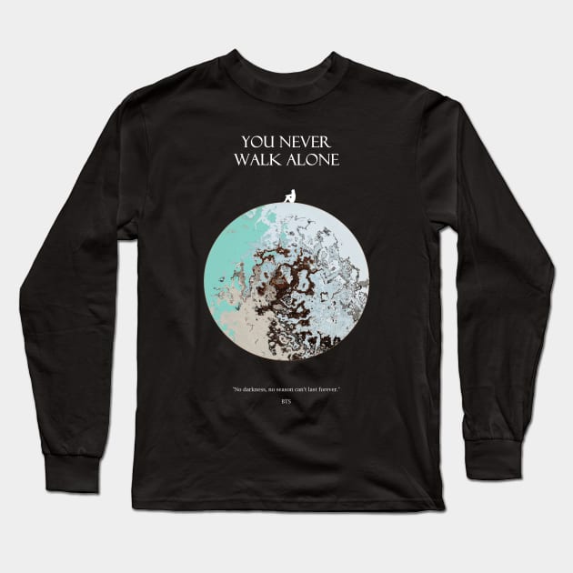 YOU NEVER WALK ALONE Moon Light Long Sleeve T-Shirt by ZoeDesmedt